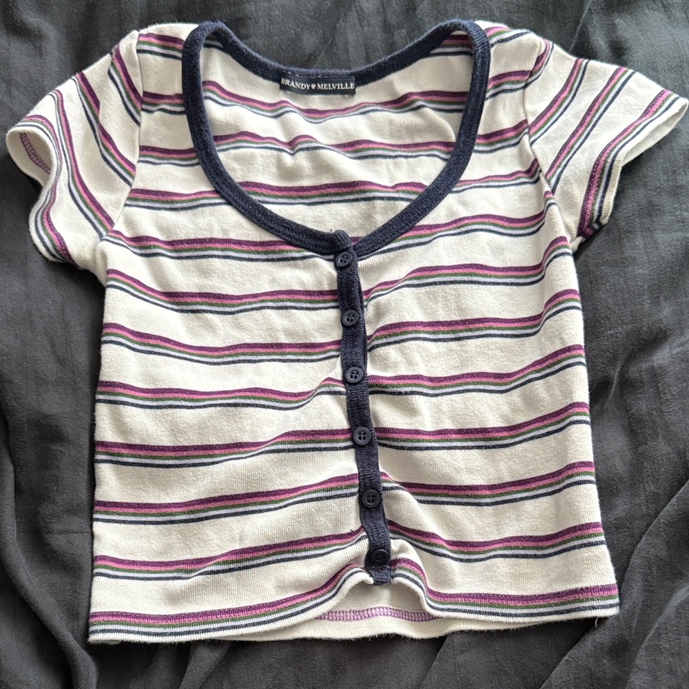 Brandy Melville striped zelly top XS